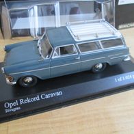 Minichamps Opel Rekord P2 Caravan grau mit Dachträger 1:43