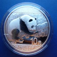 China Panda 10 Yuan 2016 - BU - .999 Ag in original Kapsel