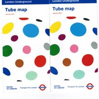 London Plan Map Tube U-Bahn Underground Taschenausgabe 2 Stück 01/2012