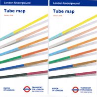 London Tube Map Sammelobjekt Taschenplan Ausgabe hier 01/2016: 2 Stück NEU! Topp