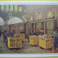 Postkarte - O. Antoine: Paketpost im Anhalter Bhf. um 1910 - Ölgemälde / Berlin / Neu