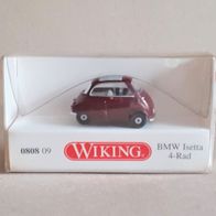 Wiking 1:87 BMW Isetta 4-Rad weinrot Faltdach geschlossen in OVP 0808 09 (2011)