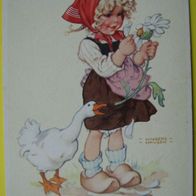 Postkarte - "Gänsemarie" - Hummel Art / Vogtland / Scherzbild / Alt / ungebraucht