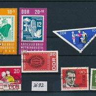3692 - DDR Briefmarken Michel Nr.1030,1046,1049,1054,1056,1057,1080 gest. Jahrg.1964