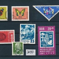 3693 - DDR Briefmarken Michel Nr.1004,1006,1020,1046,1054,1057,1080 gest. Jahrg.1964