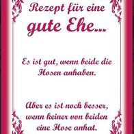 Nostalgie Spruch Schild Familie Rezept für eine gute Ehe 20x30 kaufen