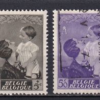 Belgien, 1937, Mi. 444, 446, Kön. Astrid, 2 Briefm., postfr./ gest.