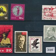 3695 - DDR Briefmarken Michel Nr.1085,1087,1089,1098,1133,1135,1149, gest. Jahrg.1965
