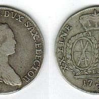 Sachsen 2/3 Taler 1766 EDC "FRIEDRICH AUGUST III." (1763-1827) ss