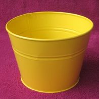Übertopf Zink Zinkübertopf gelb Ø 17cm Pflanzen Topf Blumentopf Deko Metall Vase