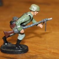 Originale Lineol/ Elastolin laufender Soldat mit dem MG-34 (1) sehr selten