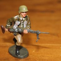 Originale Lineol/ Elastolin laufender Soldat mit dem MG-34 (2) sehr selten