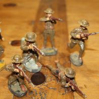 Original Elastolin/ Lineol Figuren 6 Englische Soldaten "Tommys", 7,5 cm