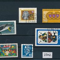 3702 - DDR Briefmarken Michel Nr.1274,1278,1281,1300,1307,1331 gest. Jahrg.1967