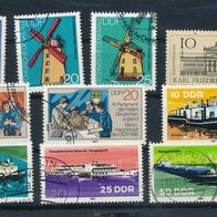 3708 - DDR Briefmarken Michel Nr 2609,2610,2619,2651-2653,2655, gest Jahrg.1981