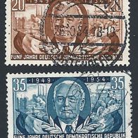 DDR, 1954, Michel-Nr. 443-444, gestempelt