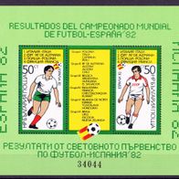 Bulgarien - Postfrisch Mi-Nr. Bl. 127 "Fußball-WM in Spanien" nur 25%Mi
