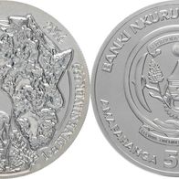Ruanda Silbermünze 1 oz. 50 Amafaranga Francs 2014 Impala Original-Folie vz-St