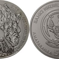 Ruanda Silbermünze 1 oz. 50 Amafaranga Francs 2016 Erdmännchen, Original-Folie vz-St