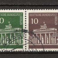 Berlin 1966 Brandenburger Tor Zusammendruck W43 aus MHB 5 gestempelt