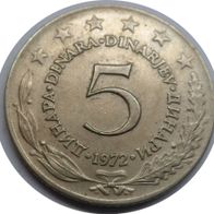 Jugoslawien 5 Dinara 1972 ## Le7