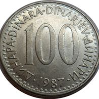 Jugoslawien 100 Dinara 1987 ## B