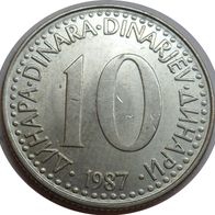 Jugoslawien 10 Dinara 1987 ## Kof4