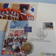 Vatikan 2006 2 Euro Gedenkmünze Schweizer Garde als Europa Numisbrief - Edition