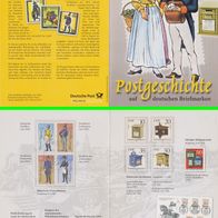 Schmuck-Faltblatt Postgeschichte auf deutschen Briefmarken