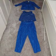 Damenbekleidung --- SET , Hose, armelloses Oberteil, Jacke, blau -------3/23---