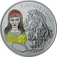 Frankreich 1 1/2 Euro 2002 Silber Farbmünze Schneewittchen (Blanche-Neige)
