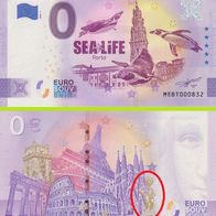 0 Euro Schein Sea Life Porto MEBT 2020-2 selten niedrige Nr 834