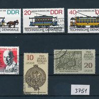 3751 - DDR Briefmarken Michel Nr.3010,3015-3017,3023,3024 gest Jahrg.1986