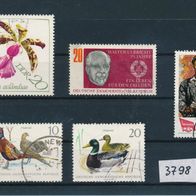 3798 - DDR Briefmarken Michel Nr.1357,1358,1363,1383,1423 gest. Jahrgang 1968