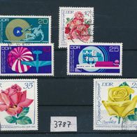 3787 - DDR Briefmarken Michel Nr.1767-1768,1774-1776,1778 gest Jahrg.1972