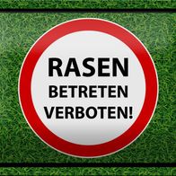 Blechschild Hinweis 18x12 cm Rasen Betreten verboten Metall Deko Schild