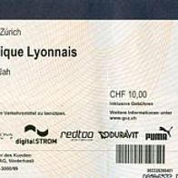 Ticket EC Grasshopper Club Zürich- Olympique Lyonnais 6.8.2013 Grasshoppers Lyon