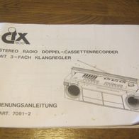 Anleitung für Vintage CTX 7800 Stereo Radiorecorder ----eb----