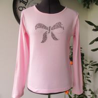 Mädchen Langarmshirt Gr. 164 rosa Motiv Glitzersteine Girls Shirt Straßsteine