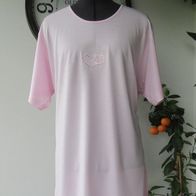 Damen T-Shirt Tunika Bluse rosa Gr. XXL 52 Glitzer rosé Pulli Applikation Motiv