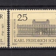 DDR 1981 200. Geburtstag von Karl Friedrich Schinkel MiNr. 2619 - 2620 postfrisch