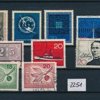 2251 - BRD Briefmarken Michel Nr463,476-478,480-484 gest. Jahrgang 1965