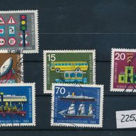 2252 - BRD Briefmarken Michel Nr468-472,474 gest. Jahrgang 1965