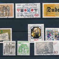 2350 - BRD Briefmarken Michel Nr 1035-1039,1044,1054,1063,1067 gest. Jahrgang 1980