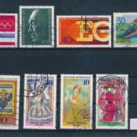 2340 - BRD Briefmarken Michel Nr875,876,880,881,903,908-910 gest. Jahrgang 1976