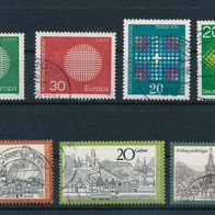 2327 - BRD Briefmarken Michel Nr 620-622,647,648,649,654 gest. Jahrgang 1970
