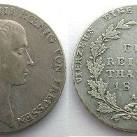 Preußen 1 Reichstaler 1814 A "Friedrich Wilhelm III." (1797-1840) ss+