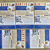5 Gewinnspielkarten von "Ferrero - Giotto" (Nr.2)