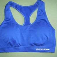 Skechers Bustier Herausnehmbare Cups Sport BH Ringerrücken Blau Gr. L