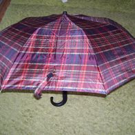 NKD Regenschirm Automatik Schirm Ø 80cm Rot Blau Beige Kariert Karo